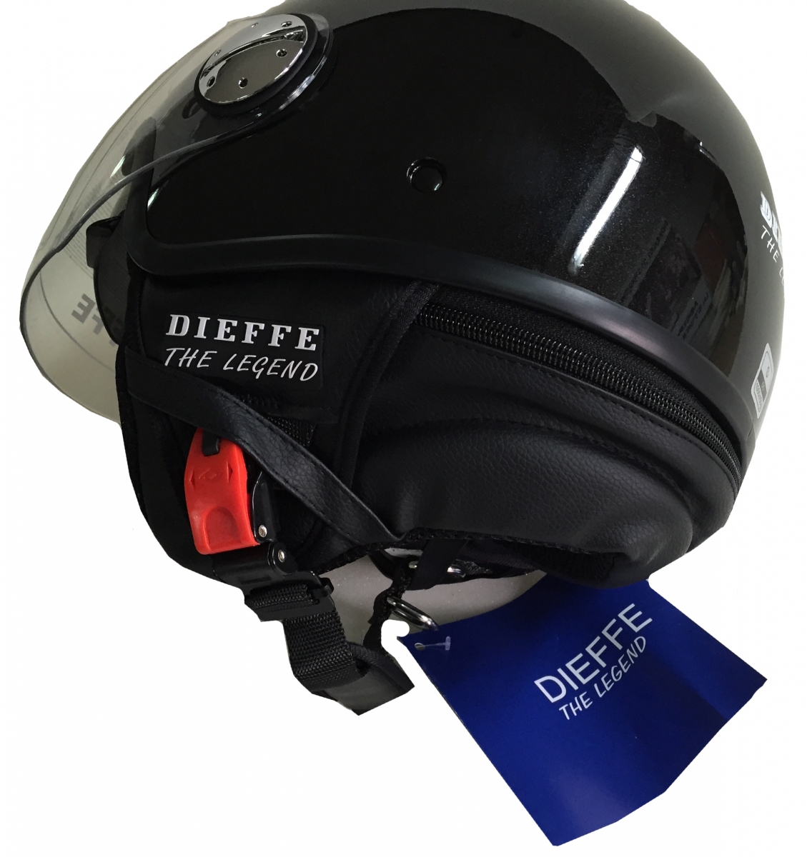 Casco Jet U.FO NIXIE HE13005-K Doppia Visiera Nero Opaco - Omologato ECE 22.06, Taglia M