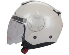 Open Face Helmet DF70 double visor pearl white