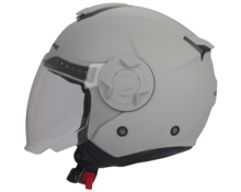 Open Face Helmet DF70 double visor matt light grey