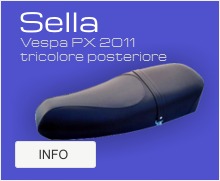 Sella Vespa PX 2011 con tricolore posteriore